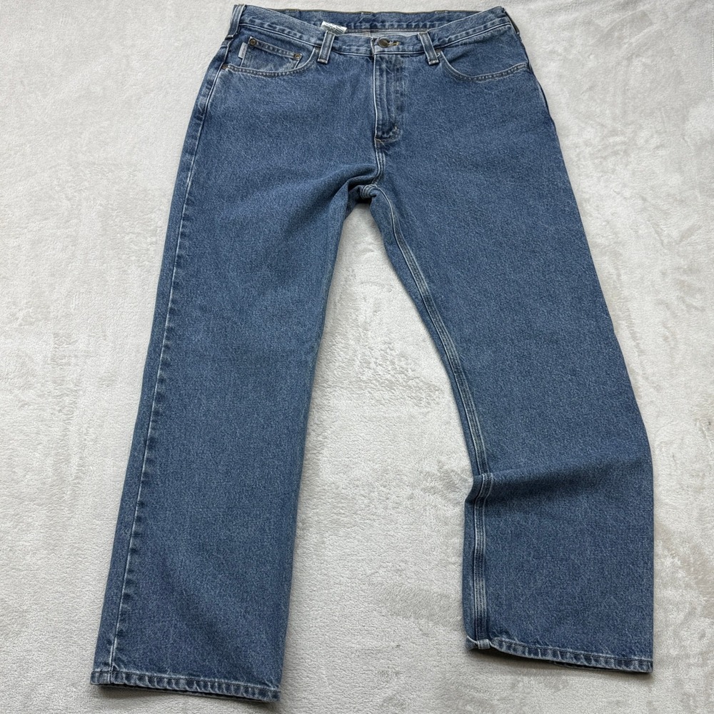 Carhartt Loose Fit Jeans‎ Mens 36x30 Blue Denim Straight Leg Workwear Baggy